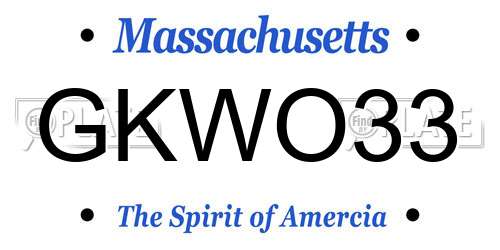 GKWO33 Massachusetts License Plate