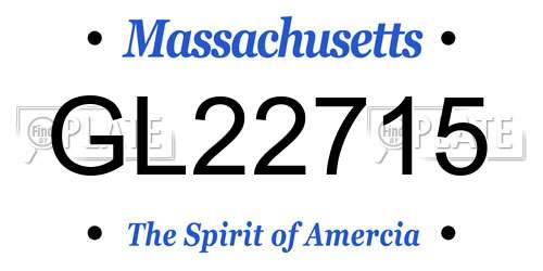 GL22715 Massachusetts License Plate