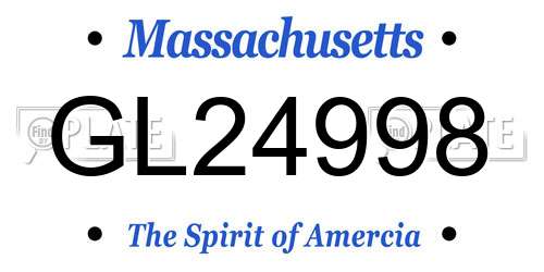 GL24998 Massachusetts License Plate