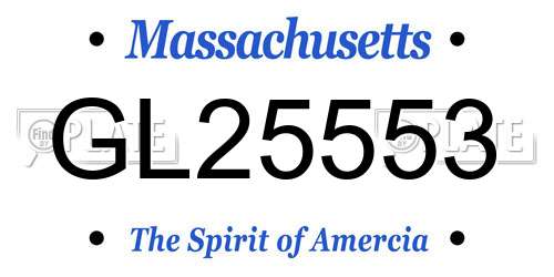 GL25553 Massachusetts License Plate