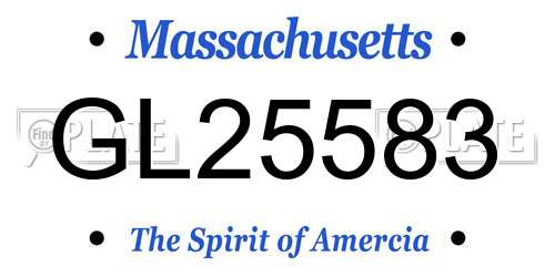 GL25583 Massachusetts License Plate