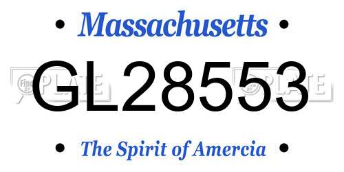 GL28553 Massachusetts License Plate