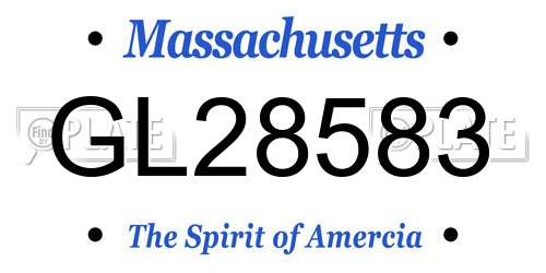 GL28583 Massachusetts License Plate