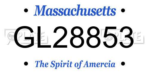 GL28853 Massachusetts License Plate