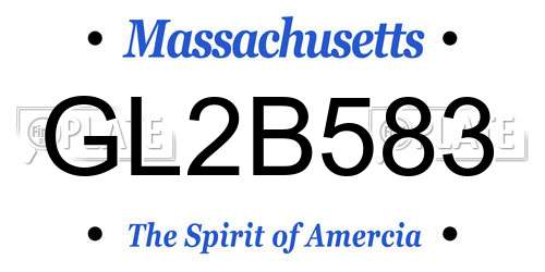 GL2B583 Massachusetts License Plate