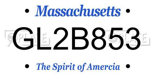 GL2B853 Massachusetts License Plate