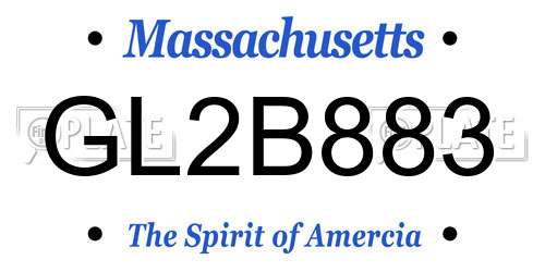 GL2B883 Massachusetts License Plate