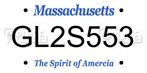 GL2S553 Massachusetts License Plate
