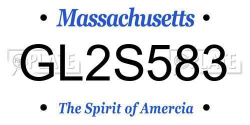 GL2S583 Massachusetts License Plate