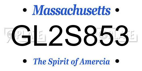 GL2S853 Massachusetts License Plate