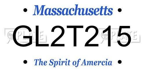 GL2T215 Massachusetts License Plate