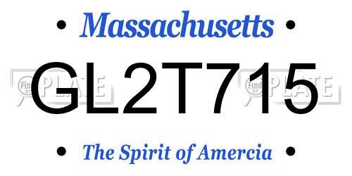 GL2T715 Massachusetts License Plate
