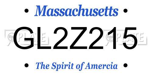 GL2Z215 Massachusetts License Plate