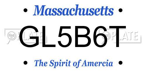 GL5B6T Massachusetts License Plate