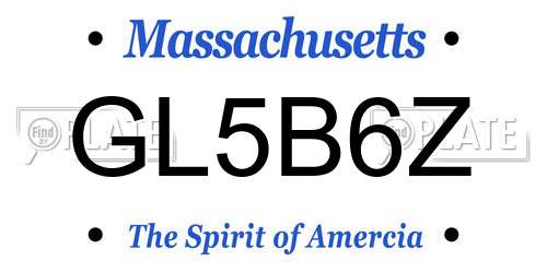GL5B6Z Massachusetts License Plate