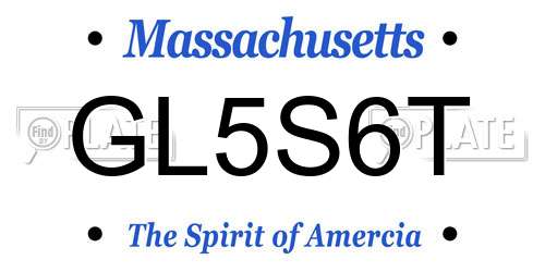 GL5S6T Massachusetts License Plate