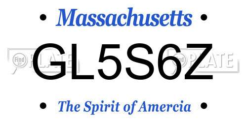 GL5S6Z Massachusetts License Plate