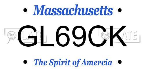 GL69CK Massachusetts License Plate