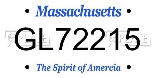 GL72215 Massachusetts License Plate