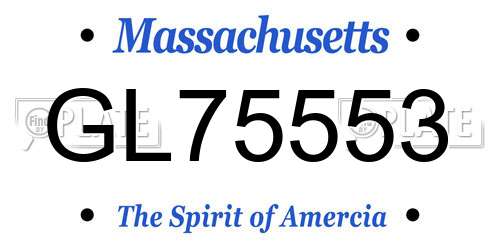 GL75553 Massachusetts License Plate