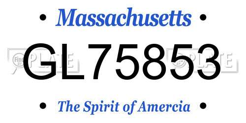 GL75853 Massachusetts License Plate