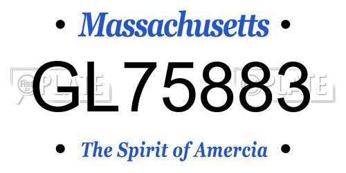 GL75883 Massachusetts License Plate