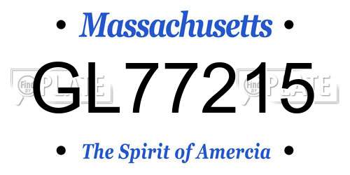 GL77215 Massachusetts License Plate