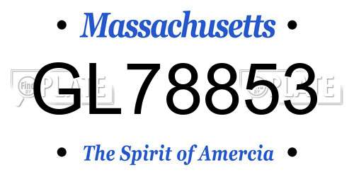 GL78853 Massachusetts License Plate