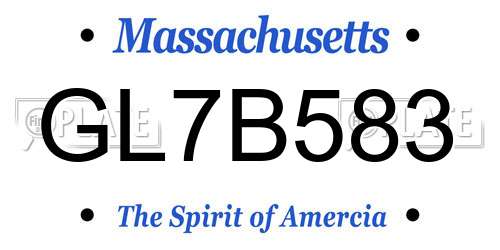 GL7B583 Massachusetts License Plate