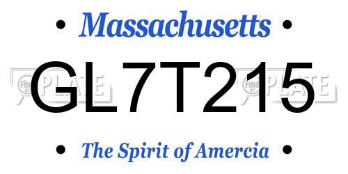 GL7T215 Massachusetts License Plate