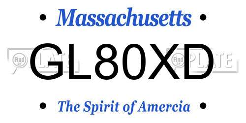 GL80XD Massachusetts License Plate