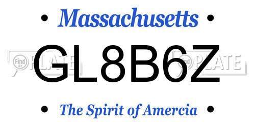 GL8B6Z Massachusetts License Plate