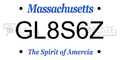 GL8S6Z Massachusetts License Plate
