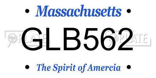 GLB562 Massachusetts License Plate
