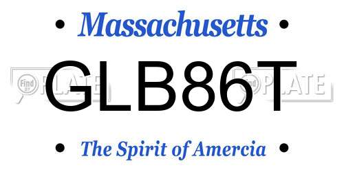 GLB86T Massachusetts License Plate