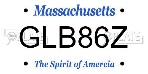 GLB86Z Massachusetts License Plate