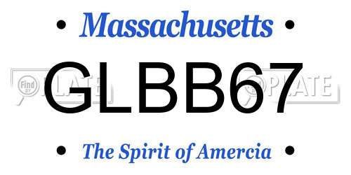 GLBB67 Massachusetts License Plate