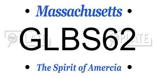 GLBS62 Massachusetts License Plate