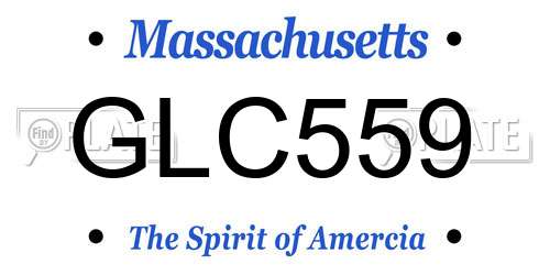 GLC559 Massachusetts License Plate