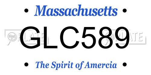 GLC589 Massachusetts License Plate