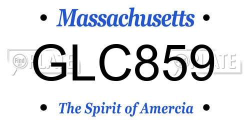 GLC859 Massachusetts License Plate