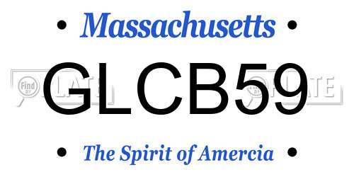 GLCB59 Massachusetts License Plate