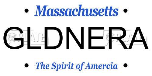 GLDNERA Massachusetts License Plate