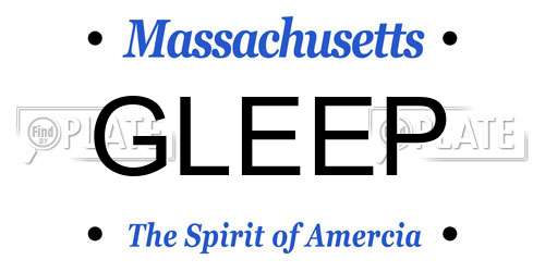 GLEEP Massachusetts License Plate