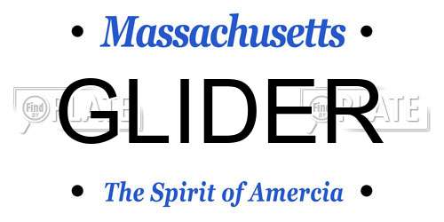 GLIDER Massachusetts License Plate