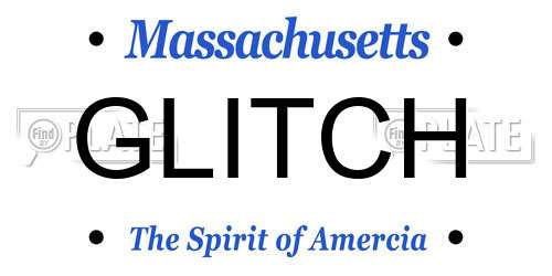 GLITCH Massachusetts License Plate