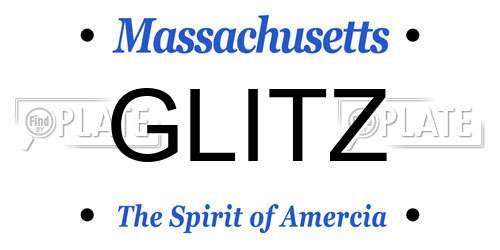 GLITZ Massachusetts License Plate
