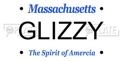 GLIZZY Massachusetts License Plate