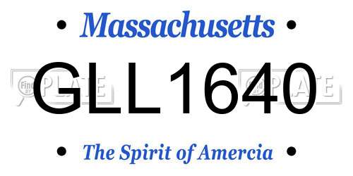 GLL1640 Massachusetts License Plate