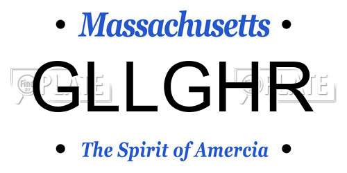 GLLGHR Massachusetts License Plate